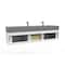 Castello Usa Nile 72" Wall Mounted  White Vanity With Gray Top And Gold Handles CB-MC-72W-GLD-2053-GR - alternate 6